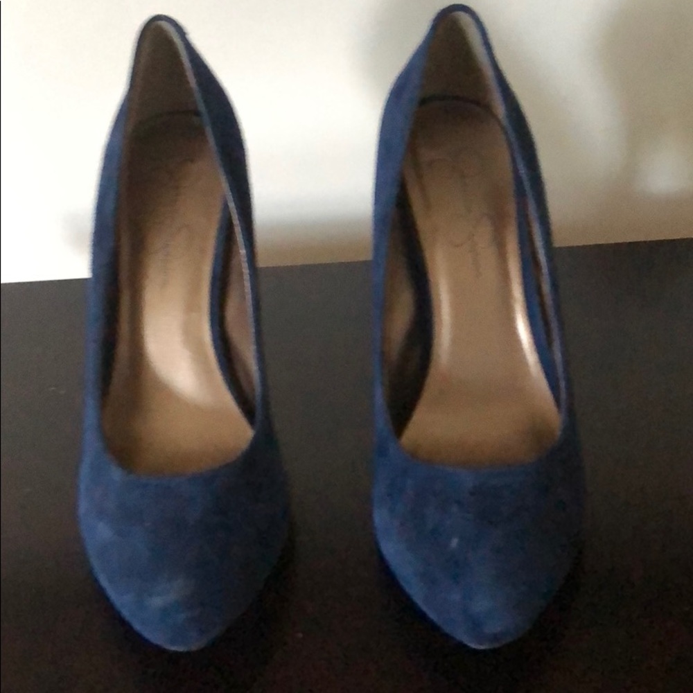 Navy suede shoes - 4.25 inch heel